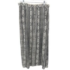 Roxy Maxi Skirt Women XL Black Aztec Elastic Waistband Tassel Boho Indie Coastal